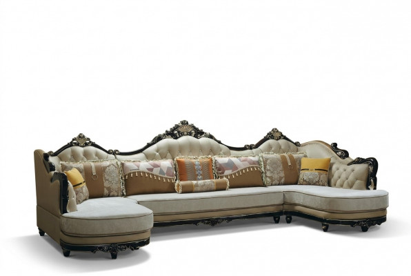 Sofas Wunnlandschaft Ecksofa Sofa Polster Couch Holz Textil Couchen