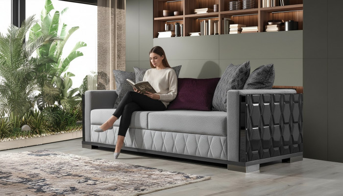Luxus Sofa Dräi-Sëtzer 3 Sëtz Sofas Gro Wunnzëmmer Couch Stoff Design