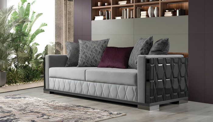 Luxus Sofa Dräi-Sëtzer 3 Sëtz Sofas Gro Wunnzëmmer Couch Stoff Design