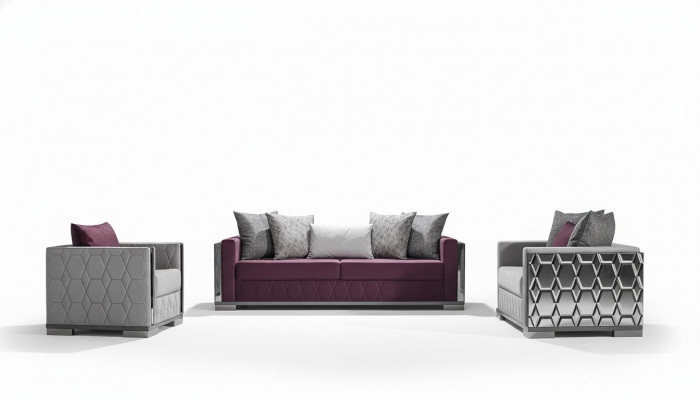 Luxus Canapé-Set 3+3+1 Sëtzer Grupp Canapé Sëtzer Wunnzëmmer Canapéen