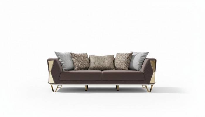 Dräisëtzer Sofa 3 Sëtz Sofas Wunnzëmmer Canapé Stoff Canapéë Miwwelen gro