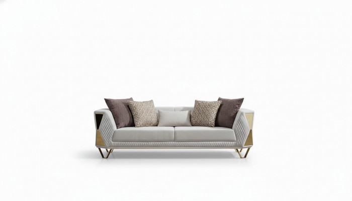 Garnitur Sofagarnitur 3+3+1 Sëtzer Sofa Fauteuil Sofas Modern Braun nei