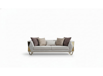 Garnitur Sofagarnitur 3+3+1 Sëtzer Sofa Fauteuil Sofas Modern Braun nei