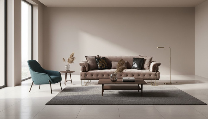 Luxus Drësëtzer brong Canapé 3 Sëtzer Canapéën Design Moderne Design Miwwelen