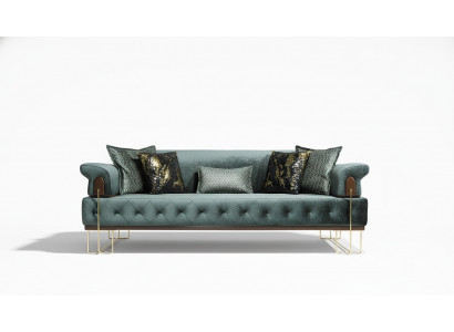 Canapé 3 Sëtz Canapéë Sëtz Design Canapé Dräisëtzer Luxus Metall mat Textil