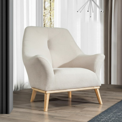 Relax Club Fauteuil 1 Sëtz wäiss Wunnzëmmer Luxus Design Miwwelen Textil