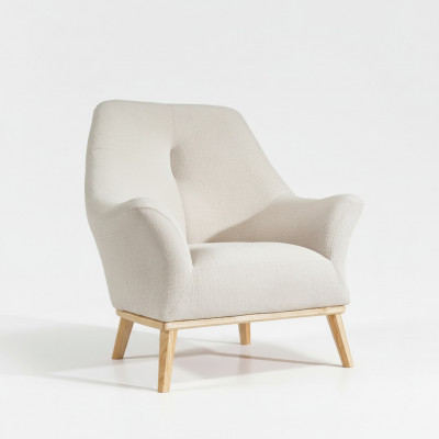 Relax Club Fauteuil 1 Sëtz wäiss Wunnzëmmer Luxus Design Miwwelen Textil