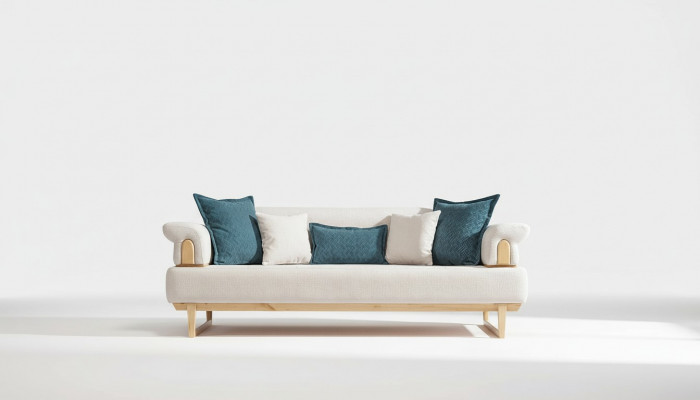 Luxus dräisëtzegt wäisst Sofa 3-Sëtz Sofaen Design Modern Design Miwwelen