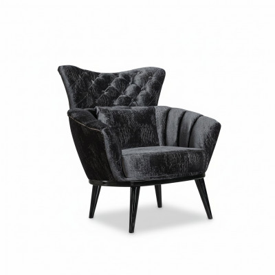Miwwelen Design Sessel Modern Design Sessel Textil Wunnzëmmer schwaarz