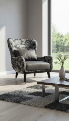 Wunnzëmmer Fotell Polster Sëtzer Modernen Design Schlaang Stil Bezuch