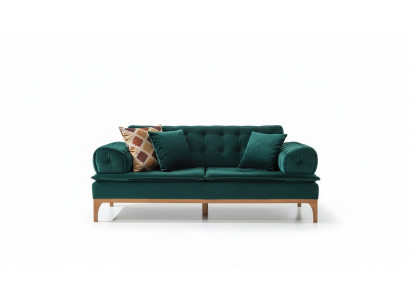 Luxus Sofa 3 Sëtzer Sofas Sëtz Stoff Design Miwwelen Stil Textil Nei gréng