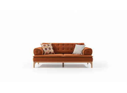 Sofagarnitur Garnitur Sofaen Sofa Fotell Dräisëtzer 3+1 Sëtzer Orange
