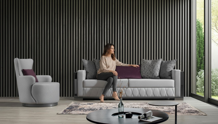 Modern Luxus Canapé-Set Stoff Sofa Set Sofas Sëtz 3+1 Plazen Design