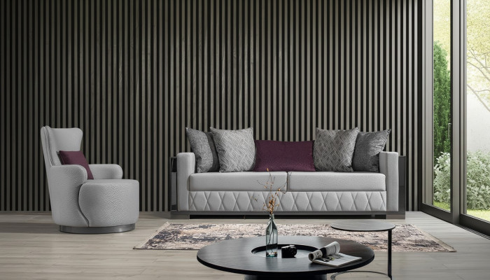 Modern Luxus Canapé-Set Stoff Sofa Set Sofas Sëtz 3+1 Plazen Design