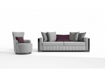 Modern Luxus Canapé-Set Stoff Sofa Set Sofas Sëtz 3+1 Plazen Design