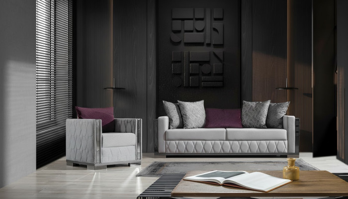 Sëlwer Sofagarnitur Couch Sëtzkëssen Sofagarnitur 3+1 Sëtzer Sahara 3+1 Sëtzer Couchen.