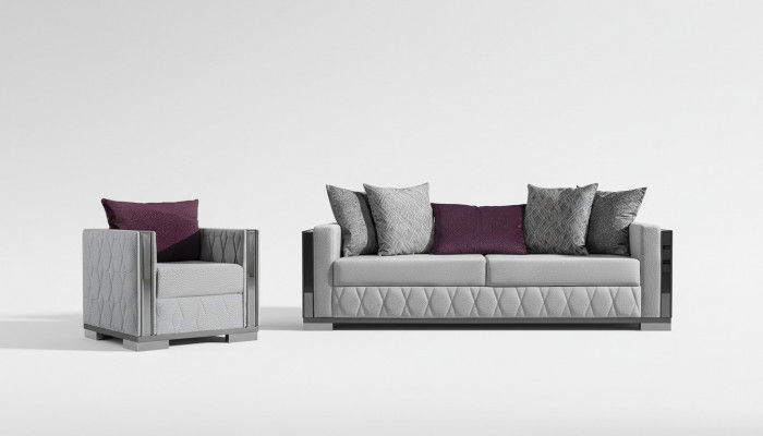 Sëlwer Sofagarnitur Couch Sëtzkëssen Sofagarnitur 3+1 Sëtzer Sahara 3+1 Sëtzer Couchen.
