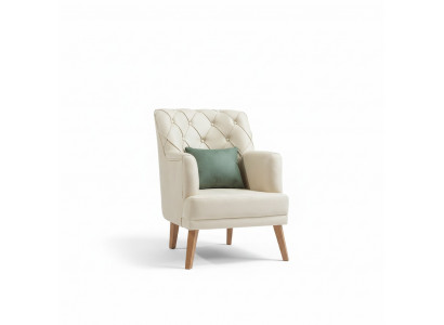Wunnzëmmer Fotell Miwwelen Modern Stoff Lounge Textil Kënschtlech Lieder beige