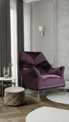 Fautuell Einsëtzer 1Sëtzer Gestoffte Sëtz Designer Sëtz Stoff Modern Lila