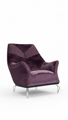 Fautuell Einsëtzer 1Sëtzer Gestoffte Sëtz Designer Sëtz Stoff Modern Lila