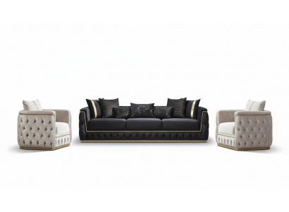 Canapé-Garnitur Garnitur Canapéen Sofa Fauteuil Dräisëtzer 3+3+1 Sëtzer Stoff