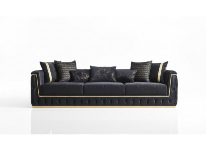 Däisëtzeger Sofa 3 Sëtzer Sofas Polster Couchen Chesterfield mat Textil