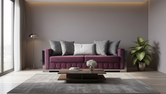 Modern Couch Canapé Design Canapé Dräisëtzer Sëtz Burgunder Canapé 3 Sëtzer