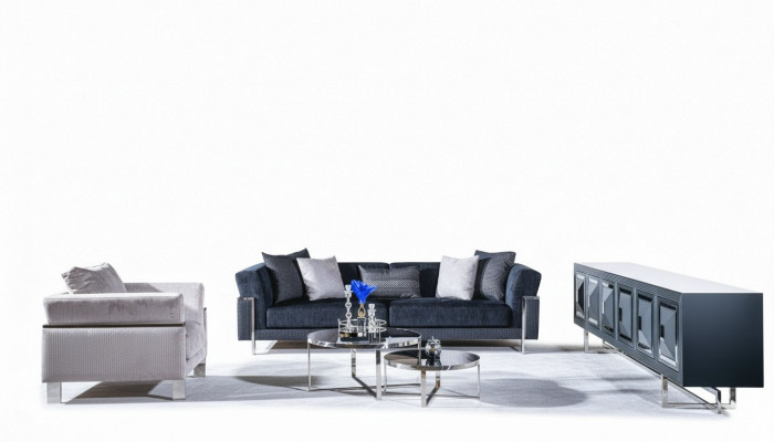 Wunnzëmmer Sofagarnitur 3+1 Sëtzer Canapé Dësch Sofa Fautteuil Set 4tëleg.