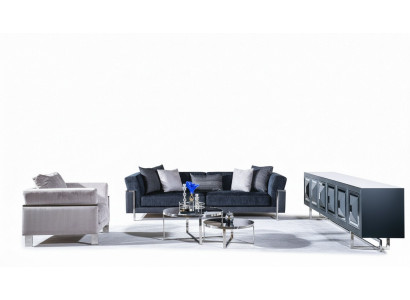 Wunnzëmmer Sofagarnitur 3+1 Sëtzer Canapé Dësch Sofa Fautteuil Set 4tëleg.