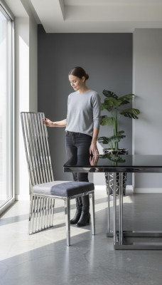 Iesszëmmer Stull gro Luxus Stull Metall mat Textil Stiill Stil Modern