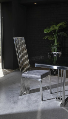 Iesszëmmer Stull gro Luxus Stull Metall mat Textil Stiill Stil Modern