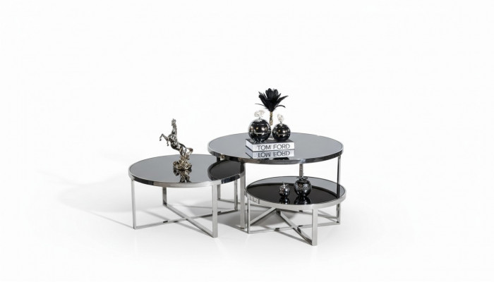 Wunnzëmmer Couchdëscher Luxus Design 3tlg. Holz gro Stil Modern Dësch
