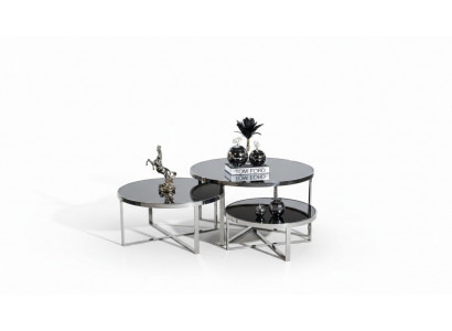 Wunnzëmmer Couchdëscher Luxus Design 3tlg. Holz gro Stil Modern Dësch