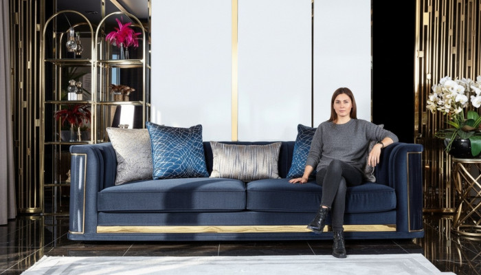 Luxus Dreisëtzer Sofa 3 Sëtzer Sofaen Sëtz Design Miwwelen Couchen Schwaarz