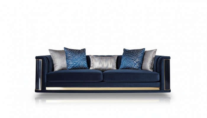 Luxus Dreisëtzer Sofa 3 Sëtzer Sofaen Sëtz Design Miwwelen Couchen Schwaarz