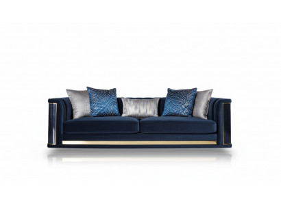 Luxus Dreisëtzer Sofa 3 Sëtzer Sofaen Sëtz Design Miwwelen Couchen Schwaarz