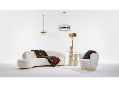 Luxus Sofa wäiss Sofagarnitur Fotell 3+1 Setzer Stoff Design Sofas Grupp