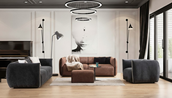 Sofa Garnitur Couch Set 4+3+1 Sëtz Miwwel Grupp Garnitur Set 3tlg Nei