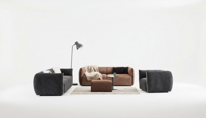 Sofa Garnitur Couch Set 4+3+1 Sëtz Miwwel Grupp Garnitur Set 3tlg Nei
