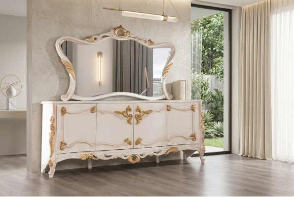 Buffet mat Spigel-Set Essbarock Kommoden Holzkommode Holzschaf Neien