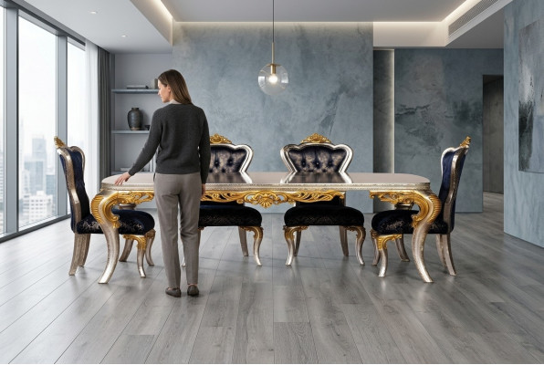 Iesszëmmer Iessdësch 4x Still Grupp Garnitur Holz Dësch Dëscher Stiller Stull Set