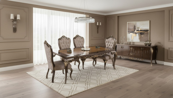Iesszëmmerstull Stull Stull Holz Luxus Iesszëmmer Iess Stoff Stil Barock 1x Fauteuil