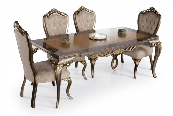Iesszëmmerstull Stull Stull Holz Luxus Iesszëmmer Iess Stoff Stil Barock 1x Fauteuil
