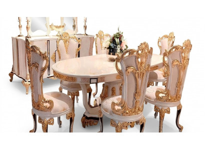 Dësch Luxus Iesszëmmerdësch Iesstësch Iesszëmmer Holz Dëscher Barock Iess Miwwelen Nei