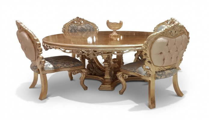 Ronde Iessdësch Iesszëmmerdësch Iesszëmmer Dëscher Dësch Barock Iess Luxus Miwwelen Holz