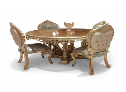 Ronde Iessdësch Iesszëmmerdësch Iesszëmmer Dëscher Dësch Barock Iess Luxus Miwwelen Holz