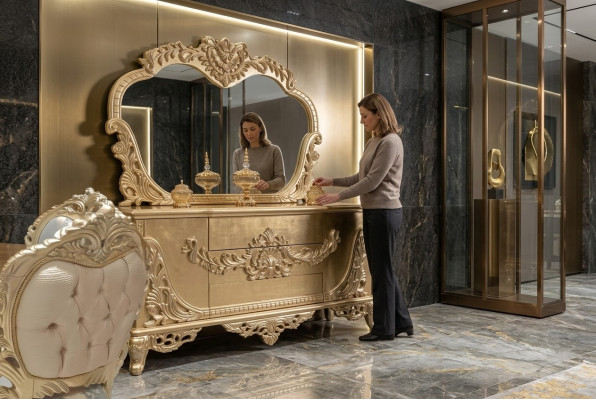 Anrichte Spigel Luxus Grupp Kommode Garnitur Kommoden Schaf Anrichten Gold