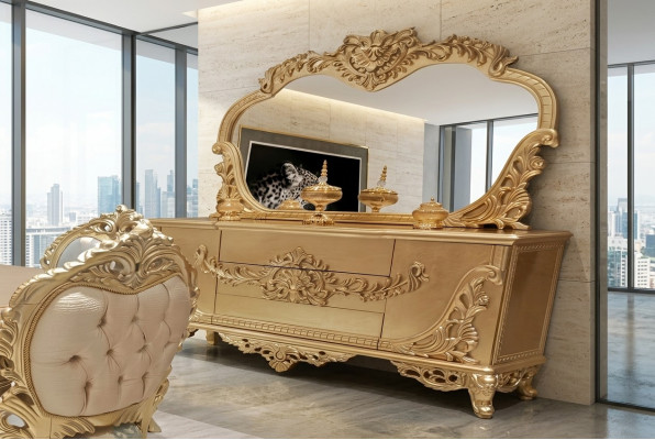 Anrichte Spigel Luxus Grupp Kommode Garnitur Kommoden Schaf Anrichten Gold