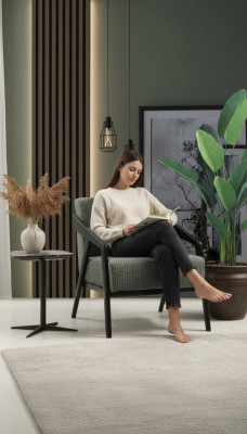 Sessel Sëtzer Wunnzëmmer Stoff Polyester Stil Modern Design Luxus