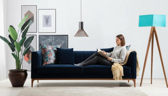 Däisëtzer Sofa 3 Sëtzer Sofas Luxus Sëtz Stoff Modern Stil Textil Canapéë Miwwelen